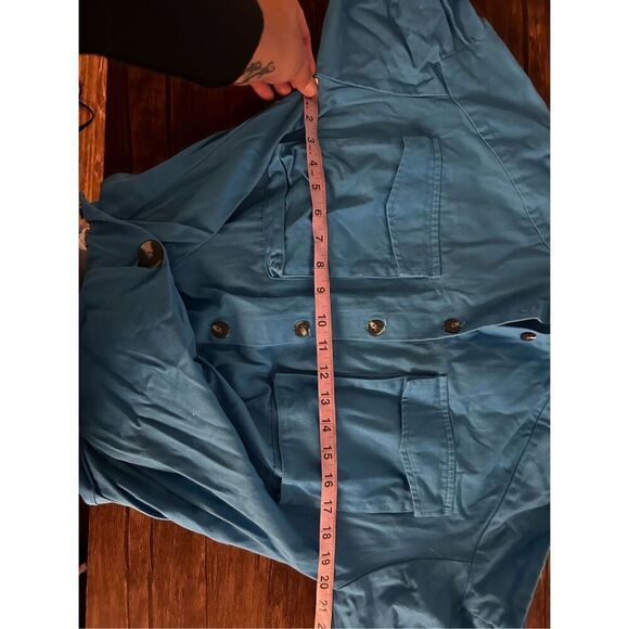 Pfifer Forbes Mini Dress in Pool Blue Size M Revolve Shirt Classic Asymmetrical - Picture 13 of 14